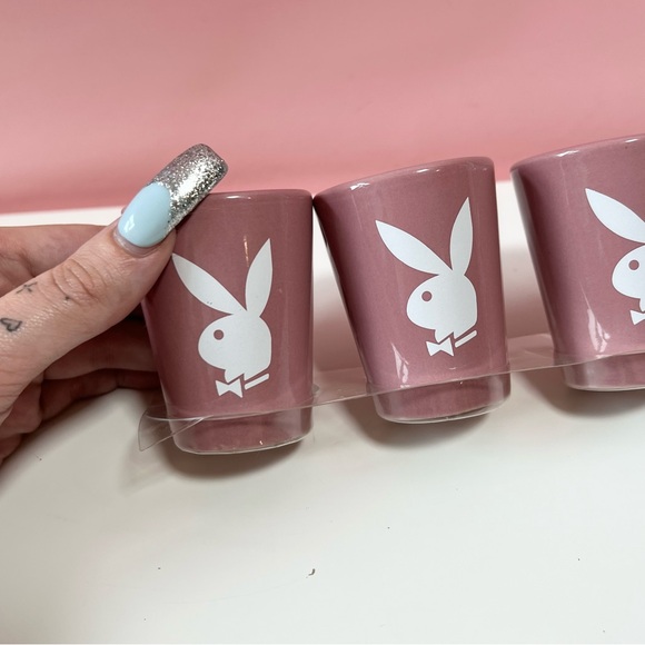 Vintage Y2K 2000s mcbling pink playboy shot glasses from 2005 - Picture 2 of 9
